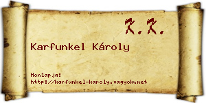 Karfunkel Károly névjegykártya